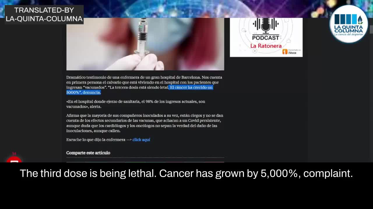 5000% increase in cancer deaths after Covid "vaccine.