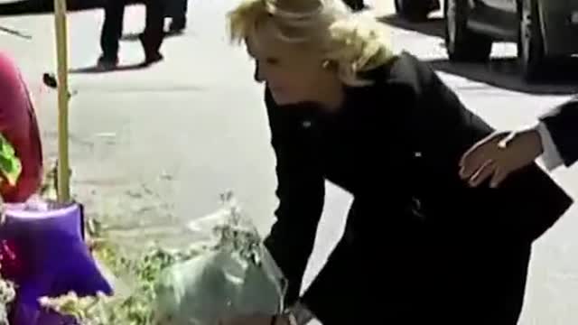 President Biden and first lady Jill Biden visit a memorial site for the victims