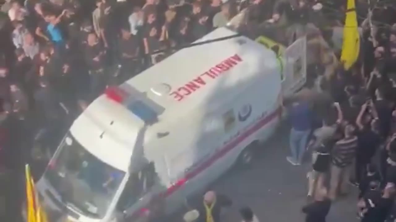 Another video shows the walkie-talkie explosion at a funeral in Beirut.