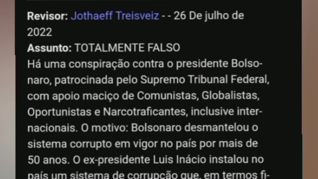 Documentário da esquerda: criando crimes para Bolsonaro, Globo, Lula, PT, militantes e facções. 2021/22 A batalha para o PT e STF emplacar o fascismo e o comunismo no Brasil, a última chance.