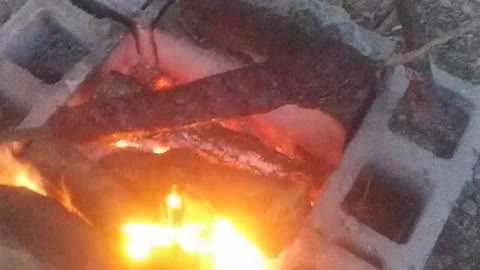 Roasting venison on an open fire Part 1