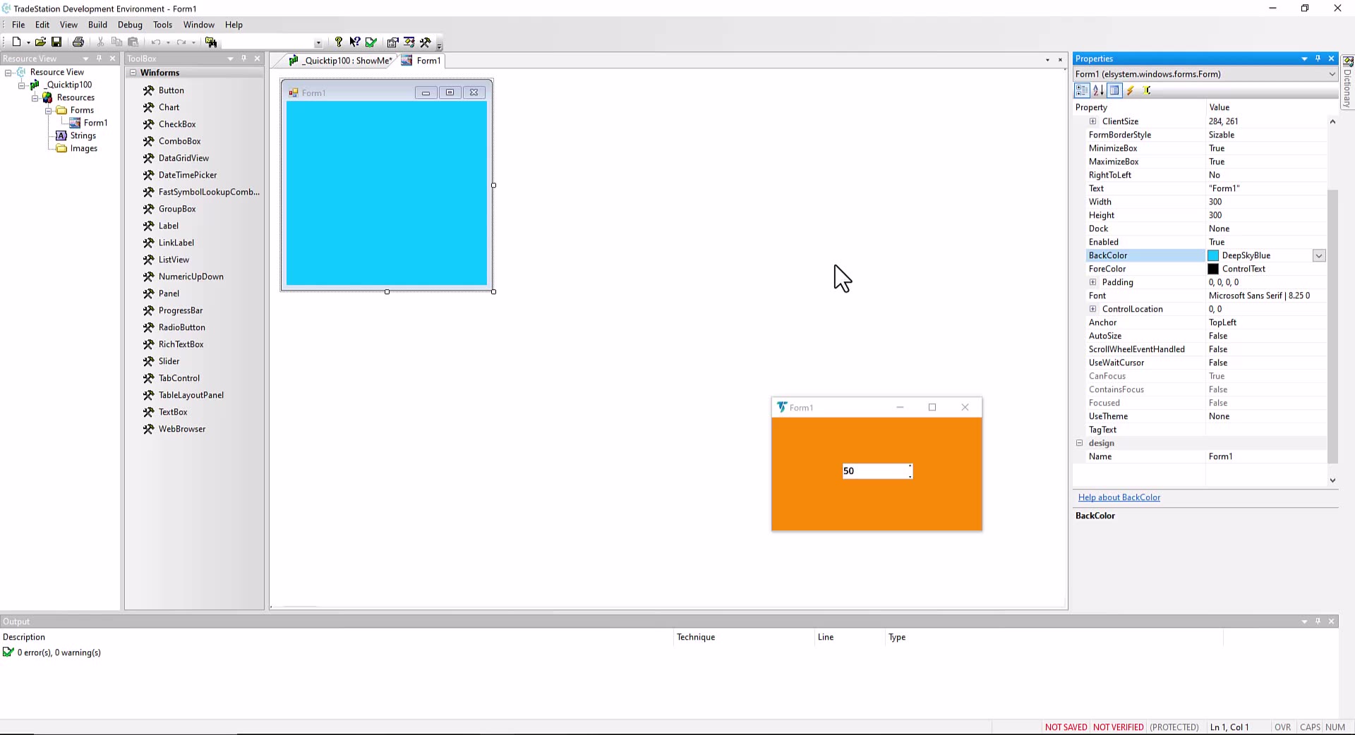 Quick-tip 100 | Moving a drawing object using the NumericUpDown control