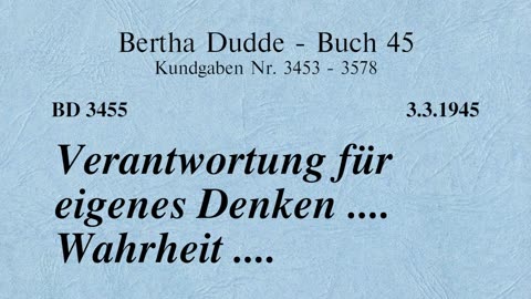 BD 3455 - VERANTWORTUNG FÜR EIGENES DENKEN .... WAHRHEIT ....