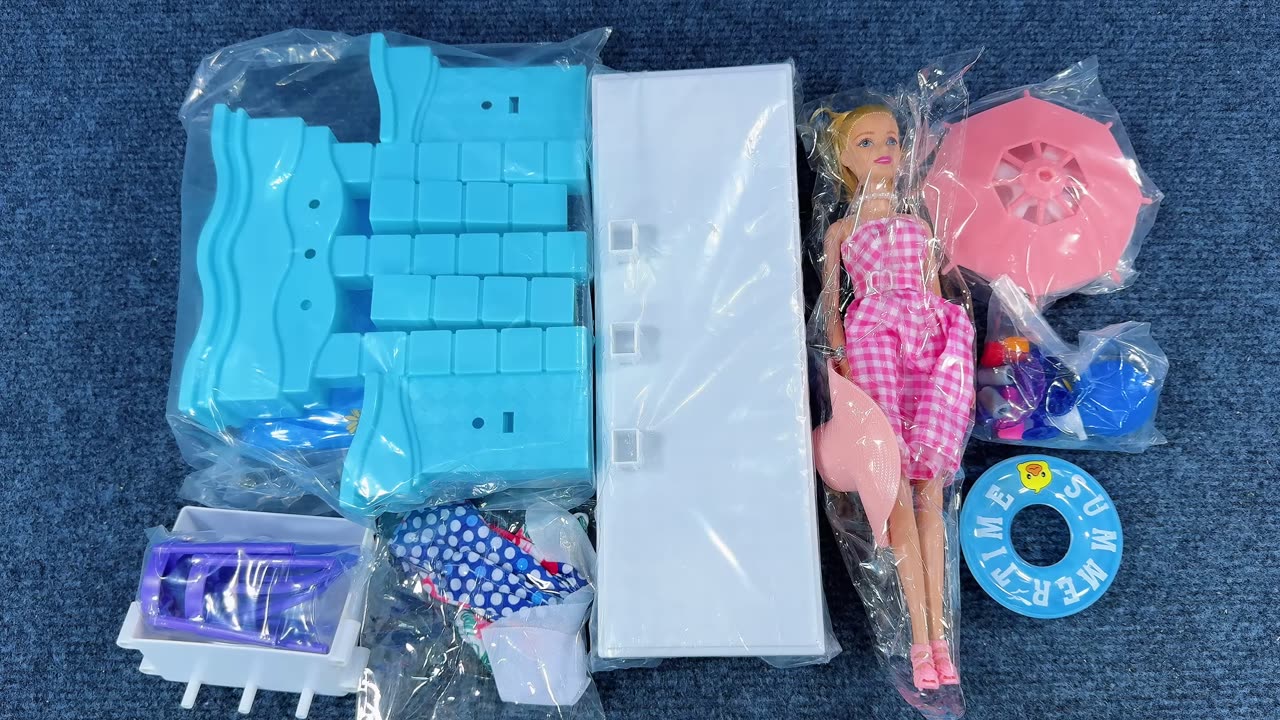 Unboxing Cute Doll Swimming Pool Playset, Baby Bathtub Toys | KidsUniverseLoading