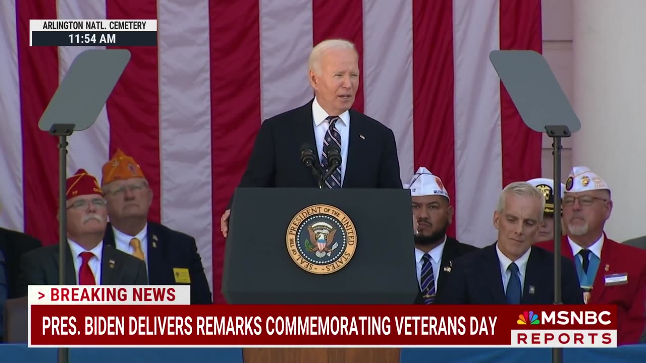 *President Biden speaks at Arlington on Veterans Day