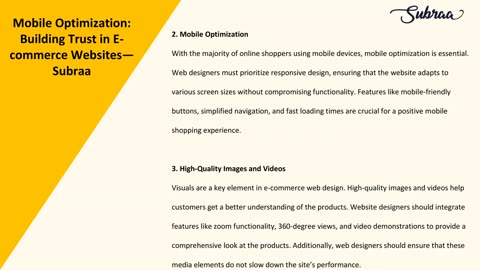 Mobile Optimization: Building Trust in E-commerce Websites — Subraa