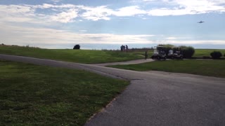 US Government plane buzzes golfers