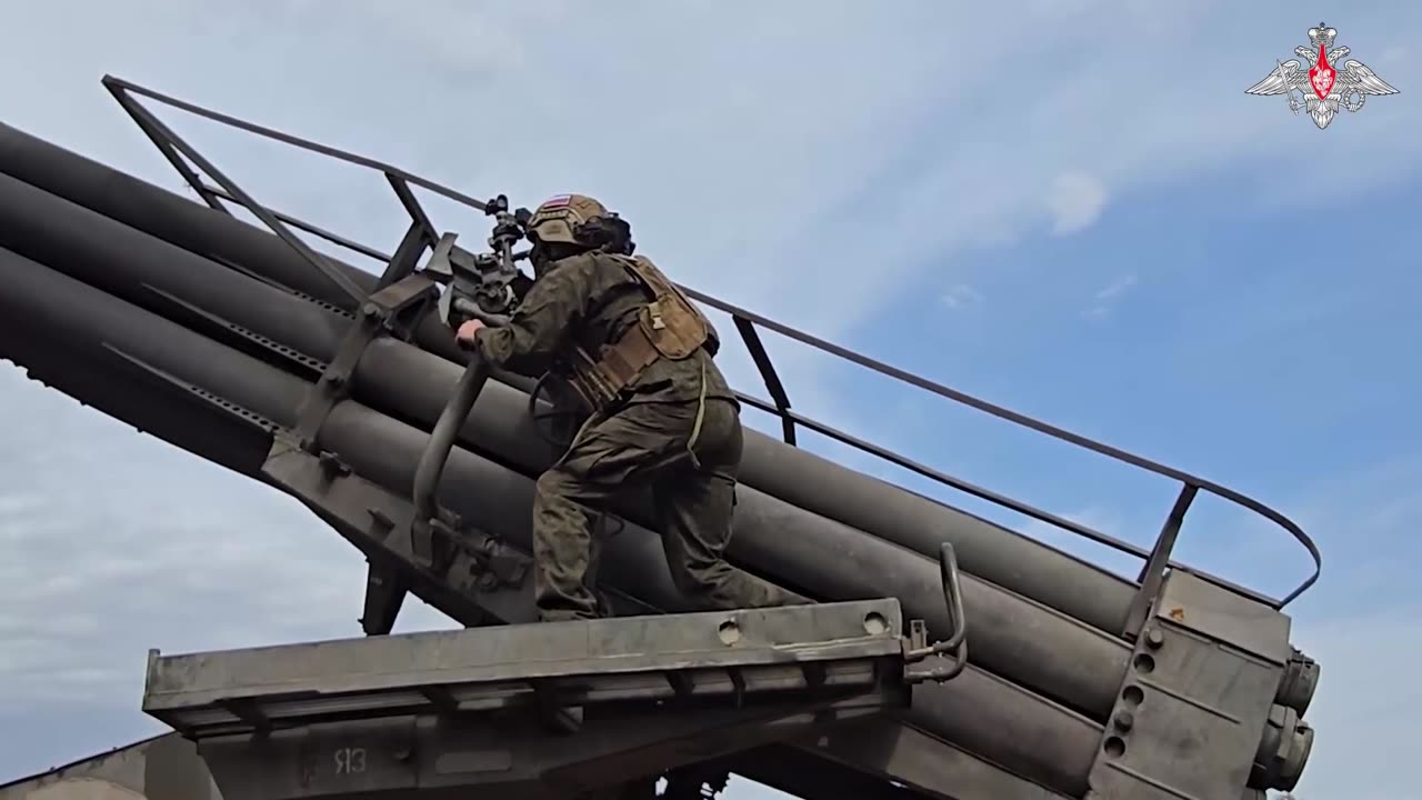 Combat work of an Russian Uragan MLRS crew targeting Ukrainian strongholds near Chasov Yar