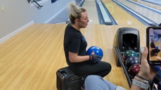 Bowling on a suitcase