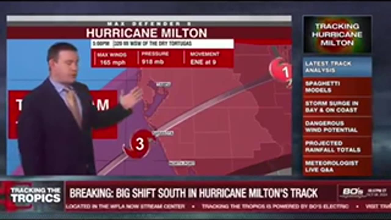 Milton moving south according to reports....