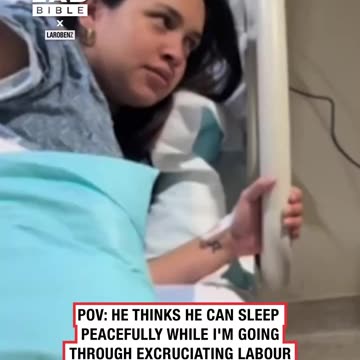 Bro sleeping whilst she's in labour 💀