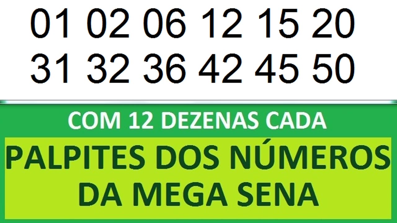 PALPITES DOS NÚMEROS DA MEGA SENA COM 12 DEZENAS om on oo op oq or os ot ou ov ow ox