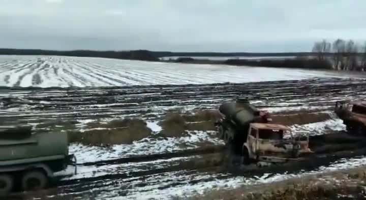 Destroyed vehicle during war between Russia and Ukraine
