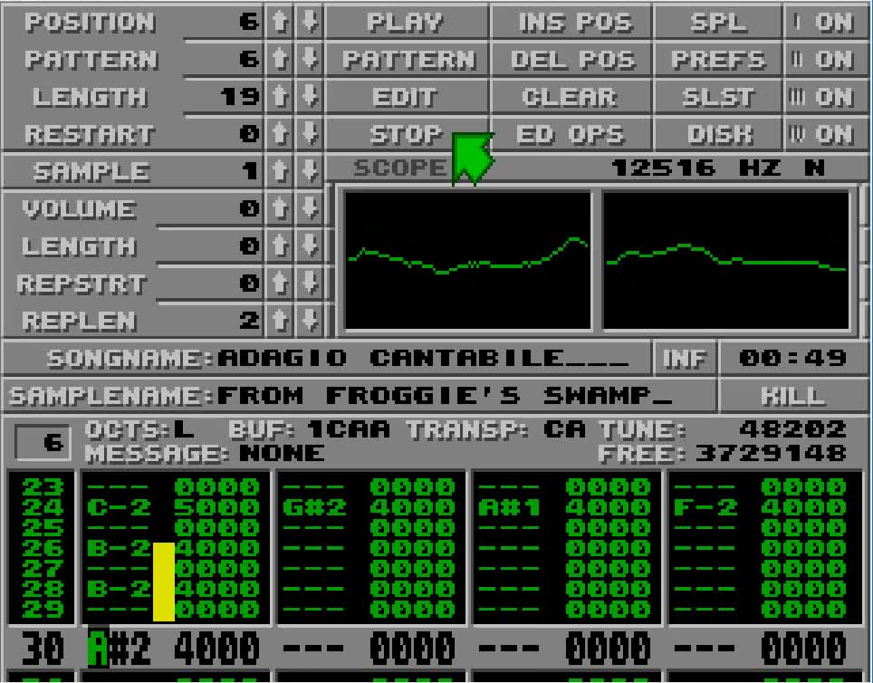 Amiga and Atari ST Protracker Music Mods - Adagio Cantabile