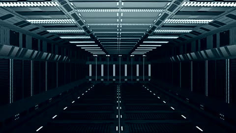 Infinity corridor with futuristic style