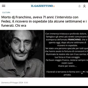 Il 19.05.24 Muore DJ Franchino, aveva 71 anni: proviamo a dare un senso alla causa del decesso