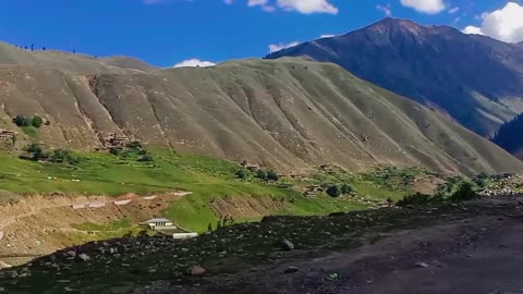 Driving car on highway. Concept of adventure trip to beautiful landscape with clouds.