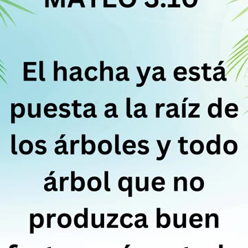 "El Juicio Inminente: El Hacha ya está puesta a la raíz de los árboles" MATEO 3:10.