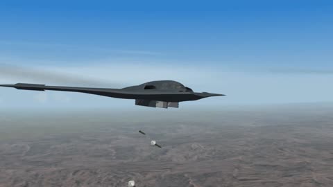 B-2 SPIRIT Bomber unload bomb