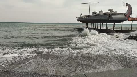 Black sea in a storm