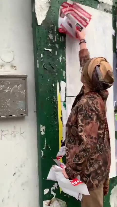 man and woman were recorded in New York City destroying posters of Israeli kidnapped by Hamas.