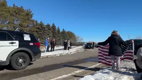 Law enforcement procession for fallen Burnsville officers and fire medic