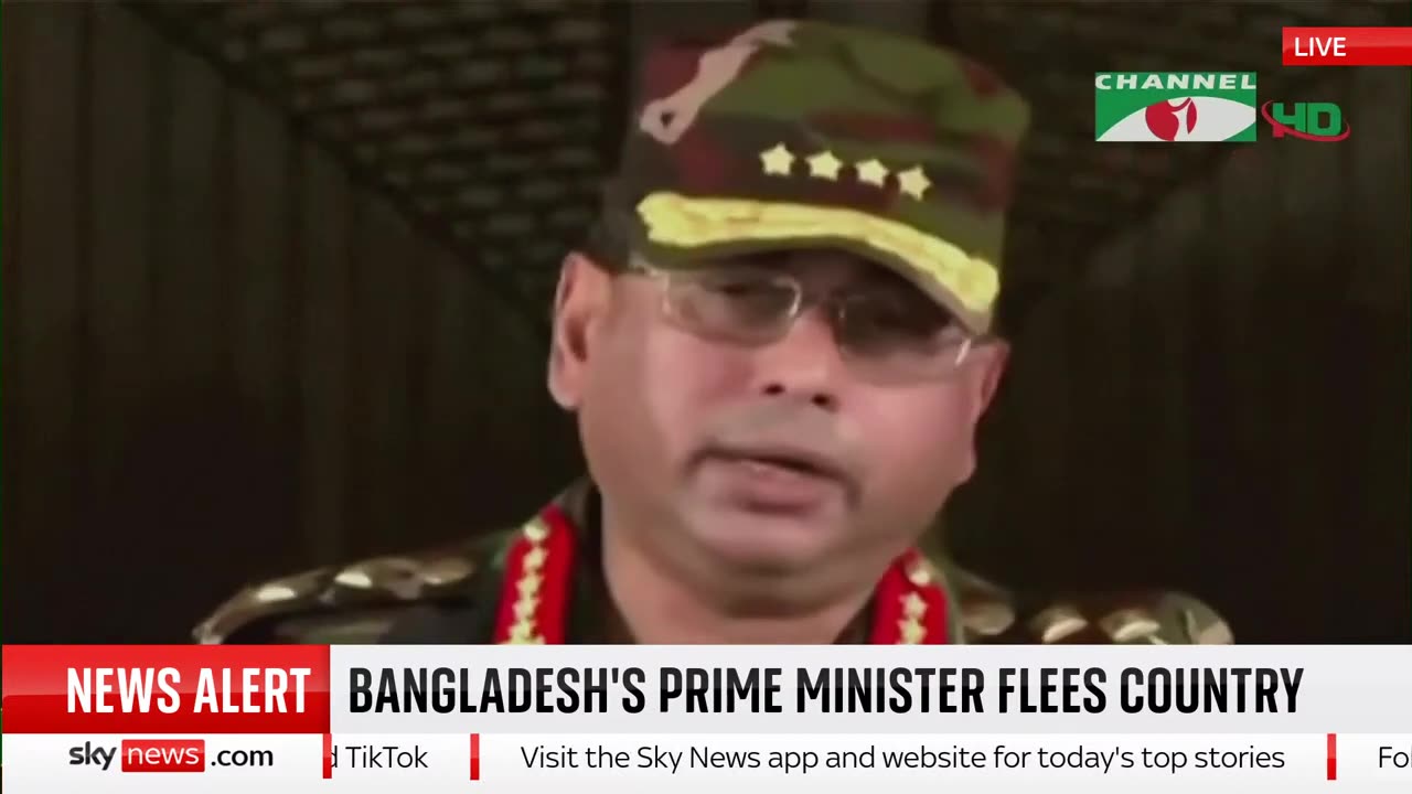 Bangladesh army chief addresses nation as prime minister resigns after violent protests