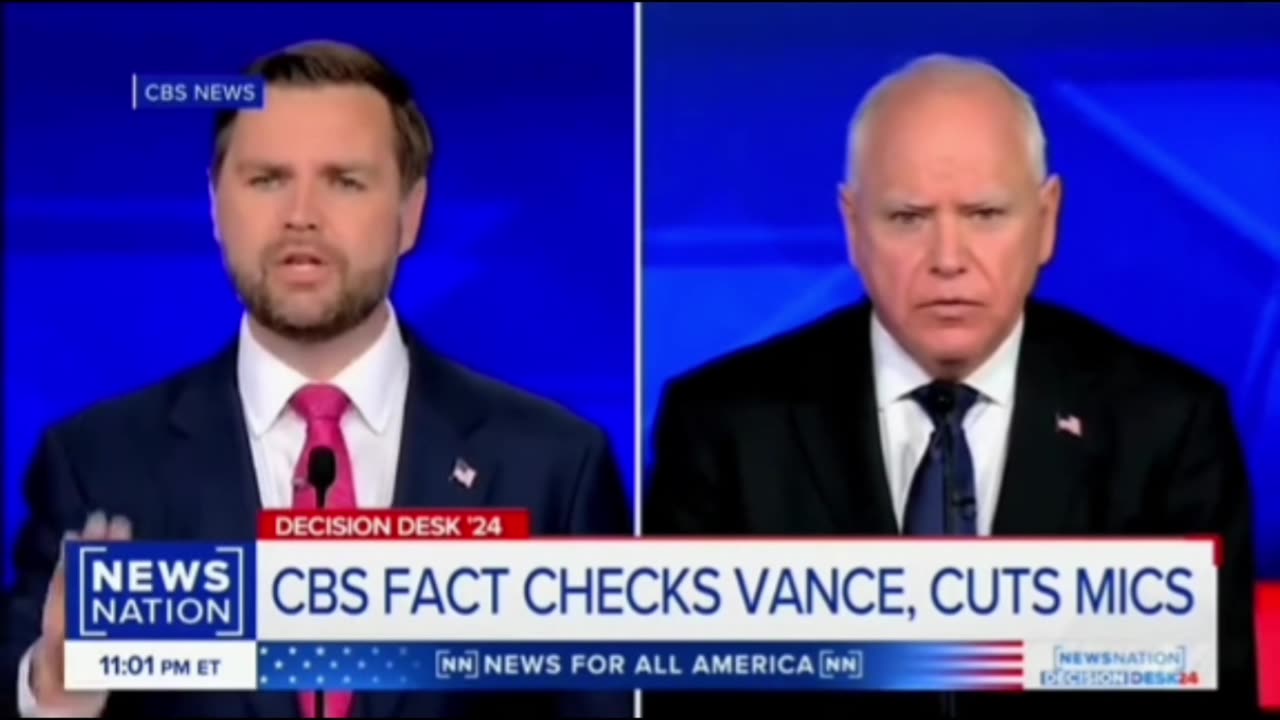 Moderator lies in "fact check" and cuts off mic when Vance tries to correct the lie.