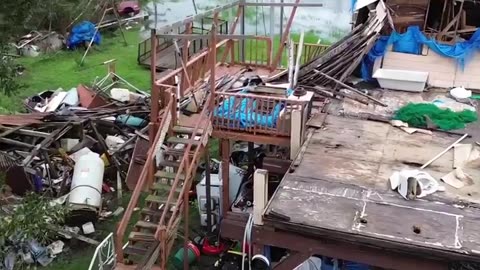 Daylight drone video from Dulac, Louisiana, reveals the destruction left by Hurricane Francine