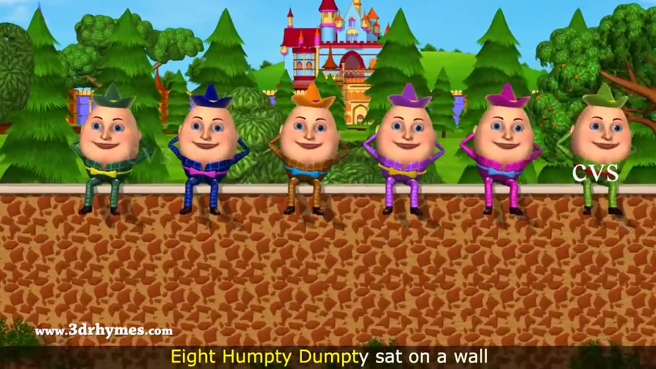 Humpty Dumpty Nursery Rhyme - 3D Animation English Rhymes for children