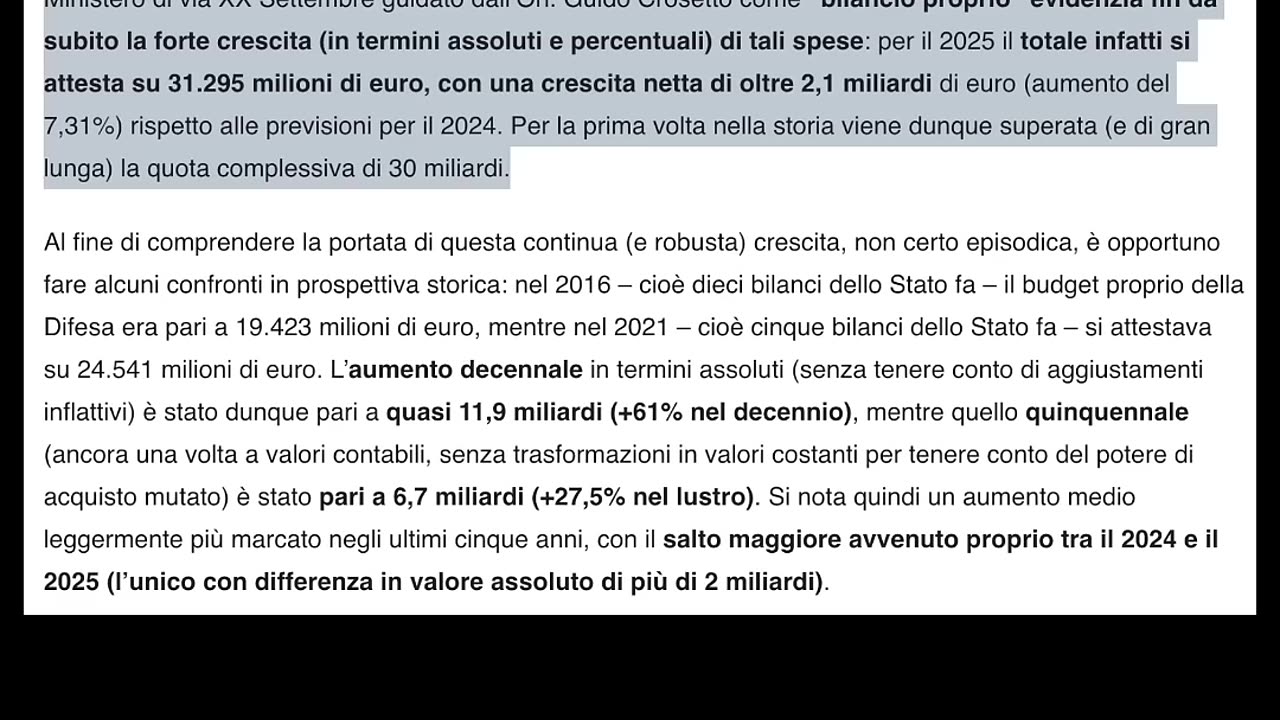 LA MANOVRA FINANZIARIA ITALIANA 2025 DELLE ARMI E DELLA GUERRA per la prima volta nella storia viene superata la spesa per le armi dell'Italia a oltre 30 miliardi di euro in spesa militare per le armi della NATO