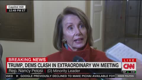 Nancy Pelosi speaks to reporters after the meeting