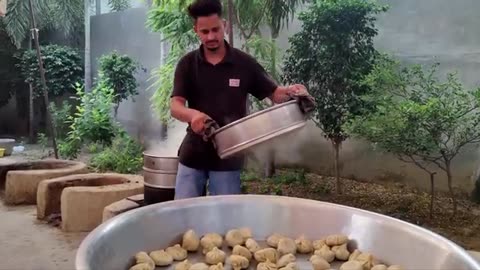 BIG MOMOS | Steamed Momos Recipe Cooking in Village