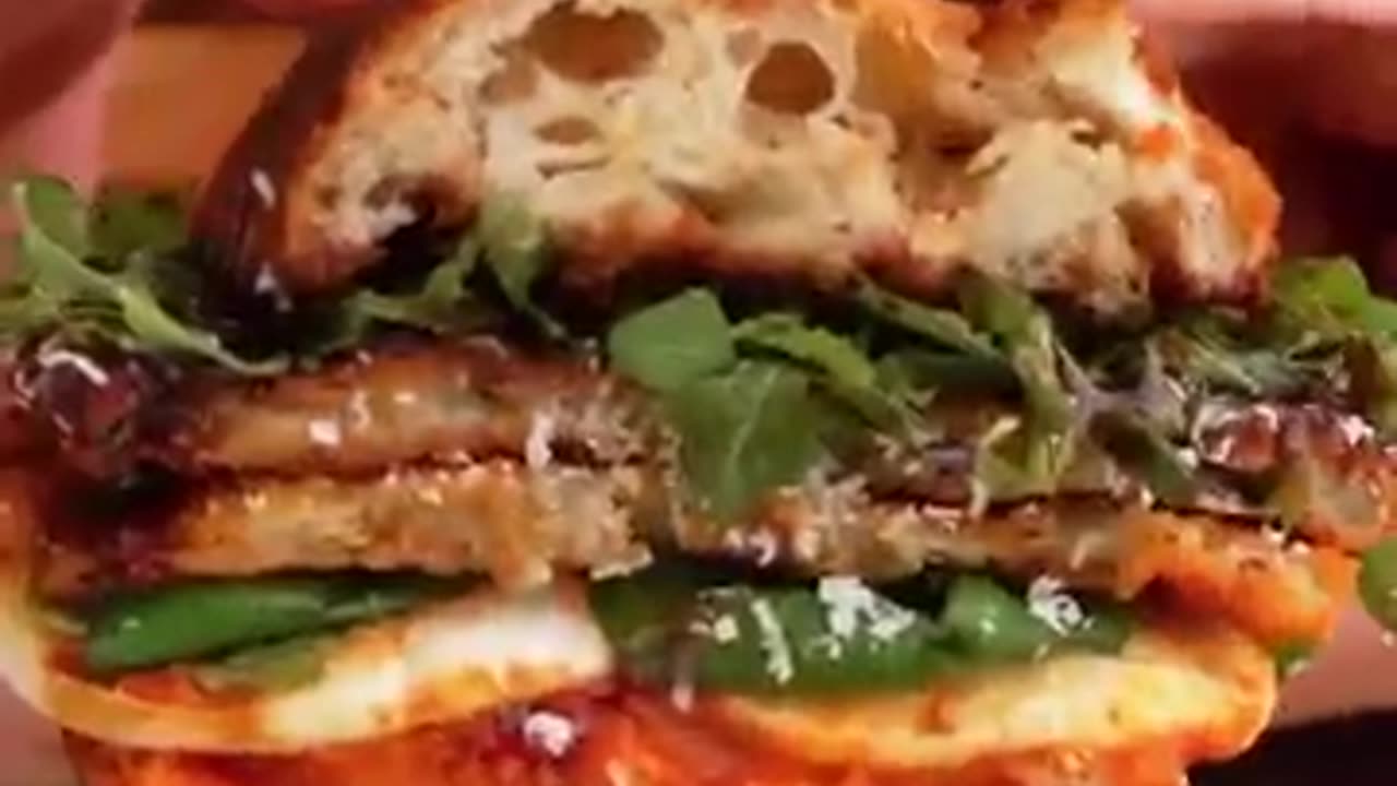 Crispy Eggplant Parm Sandwich