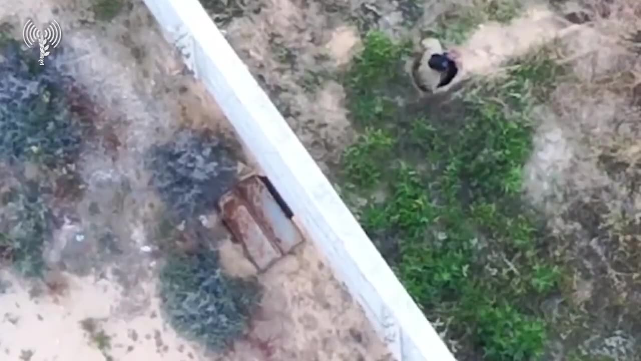Footage released by the IDF shows an airstrike on a Palestinian terrorist who