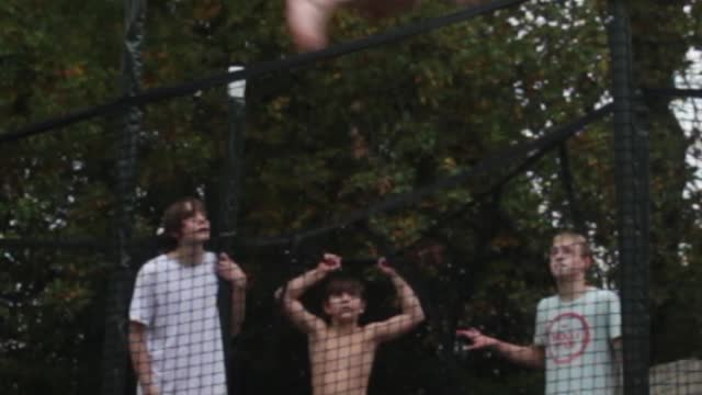 Nearly flies off the trampoline after triple flip!!!