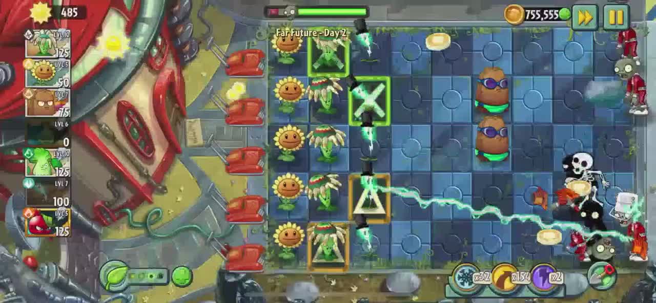 Plants vs Zombies 2 Far Future - Day 2