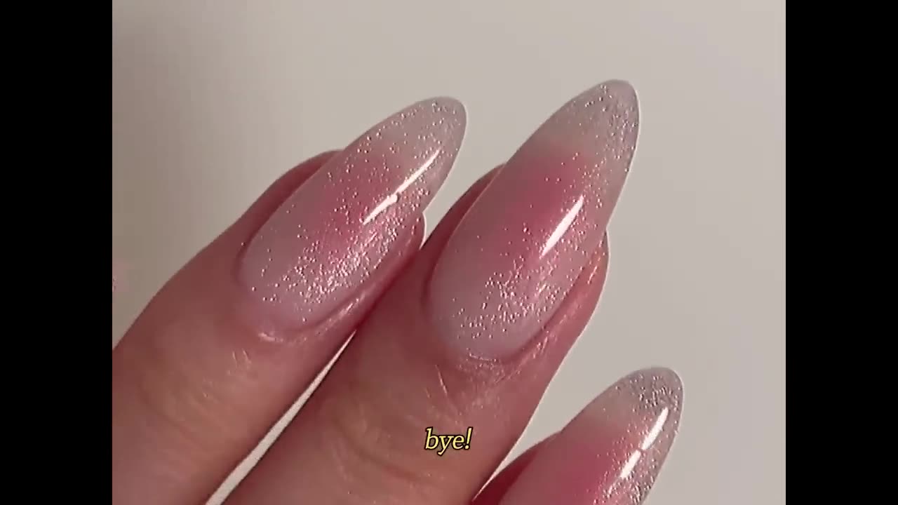 Blush Cat Eye Nails at home 🐈‍⬛💕 | DYI Magnet gel polish | Cat Eye French Nails