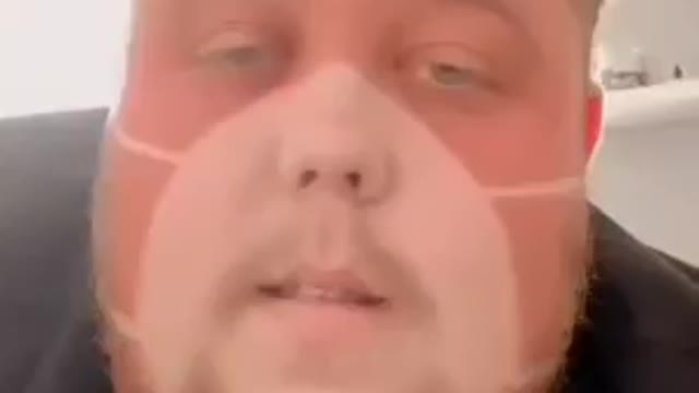 Forgot to take a facemask off.