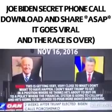 Biden's Secret Call that he did not want public.