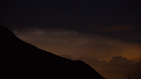 Electrical storm in the mountains