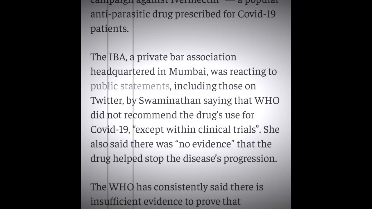 Bar association serves legal notice to WHO chief scientist over Ivermectin guidelines