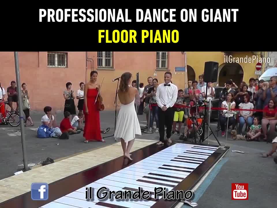 Dancing on a gaint.piano floor