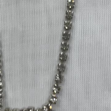 Rhodium Plated 16” Crystal Necklace. Made with Swarovski Crystal. Gift. Party