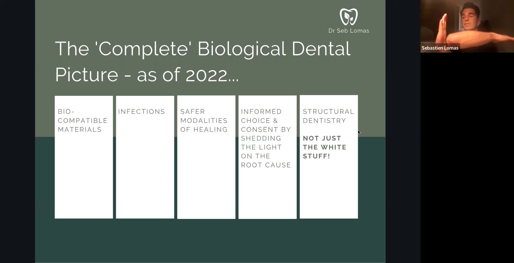 Dr Sebastien Lomas, Biological Dentist, 30th August 2022