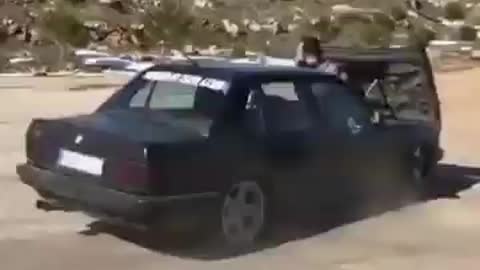 Crazy young man drifting cars