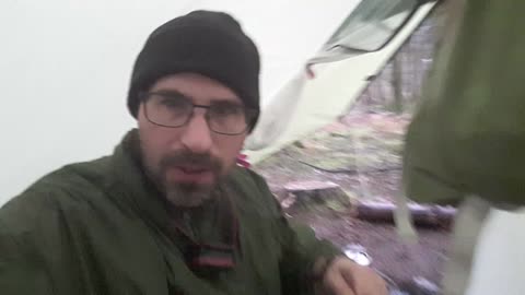 Coffee in a tent. In a woodland. Lanshan 2. Lightweight tent