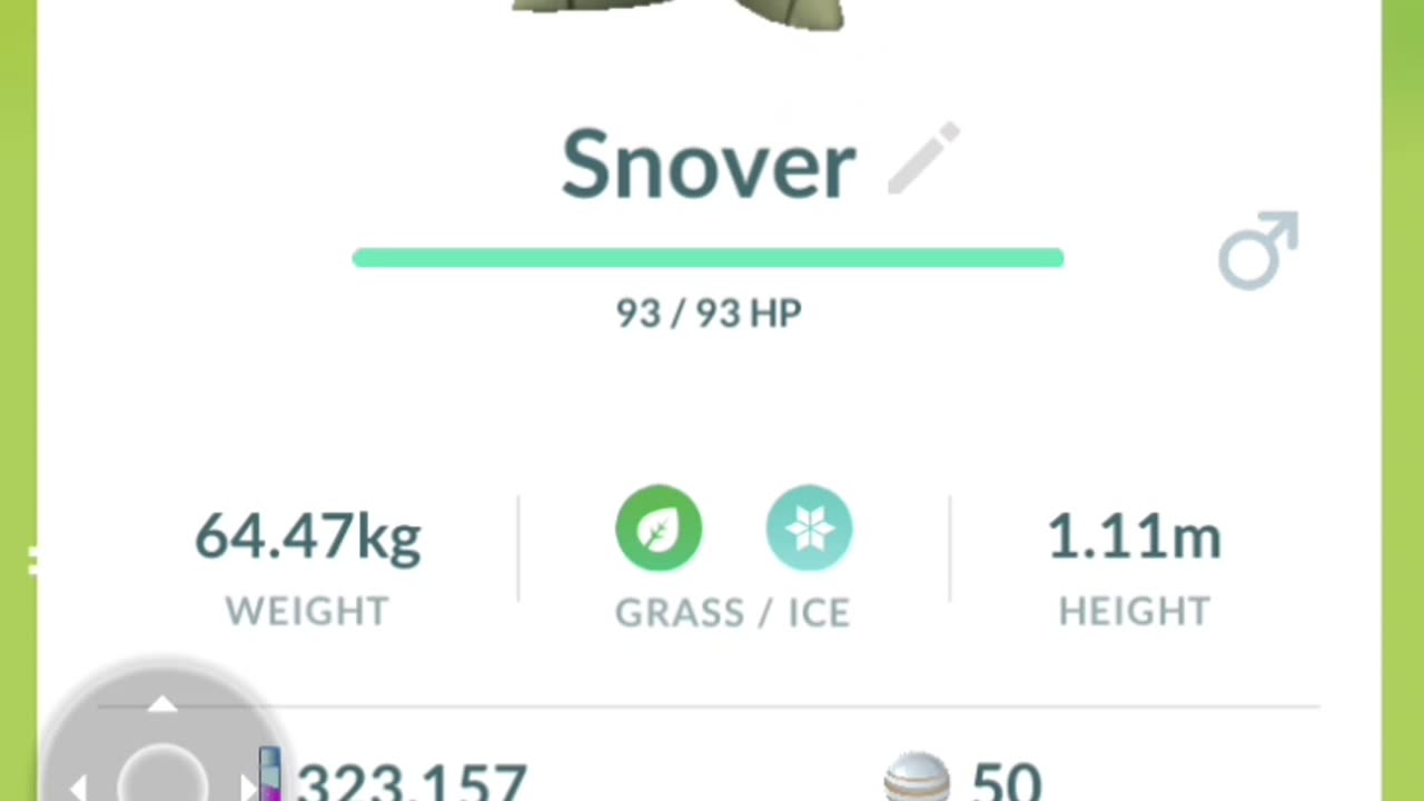 I checked shiny Snover with 100 IV in Pokemon go and to Abomasnow