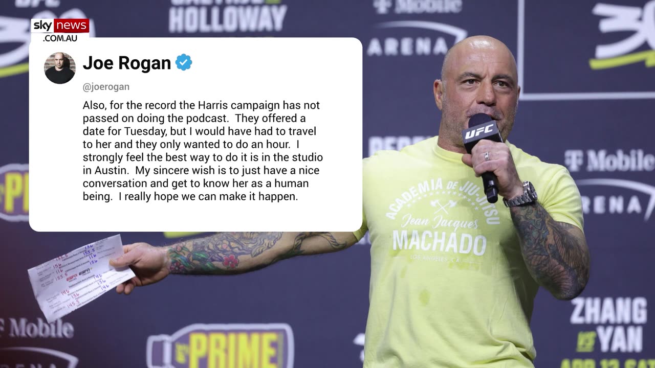 Joe Rogan brutally rejects Kamala Harris’s list of demands to appear on his podcast