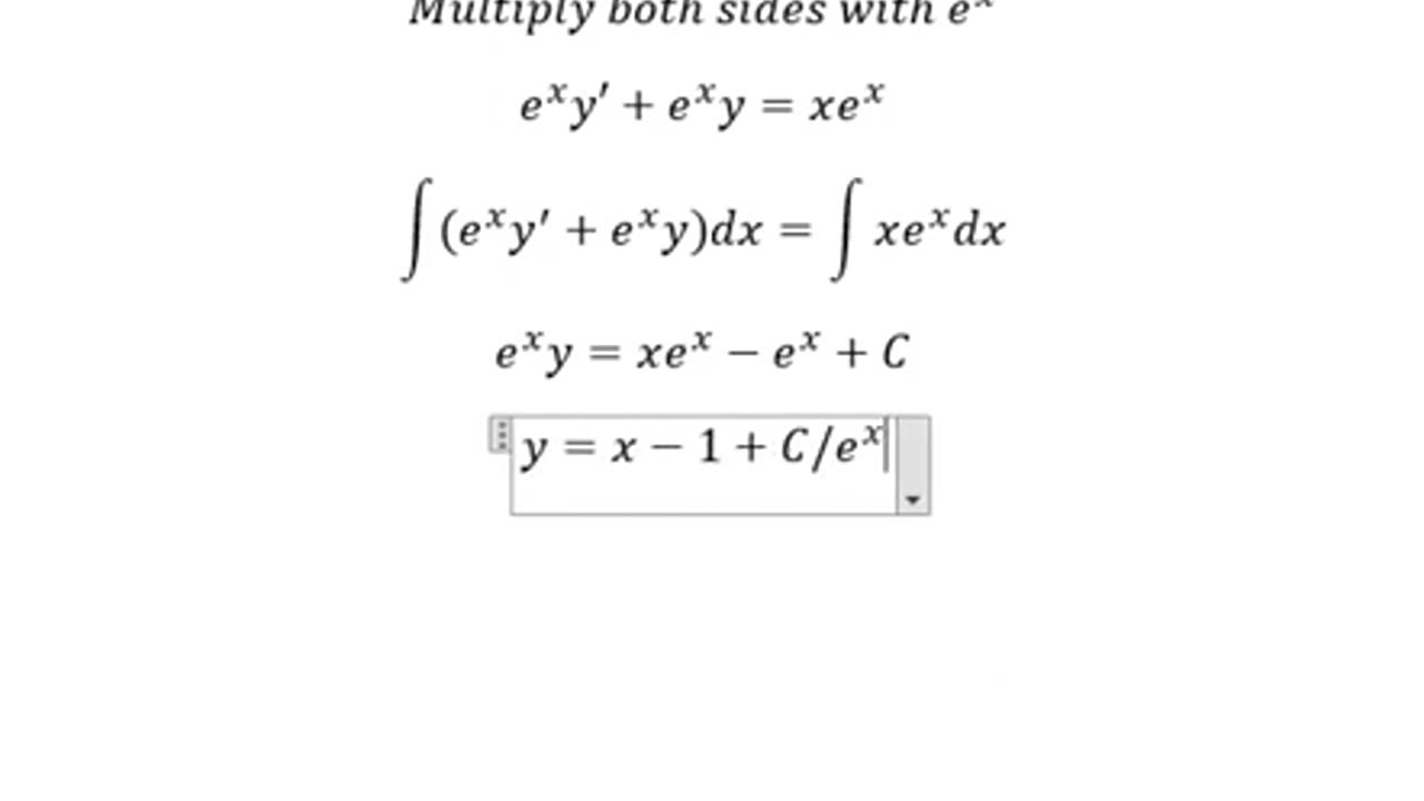 Calculus Help: Differential Equation: dy/dx=x-y